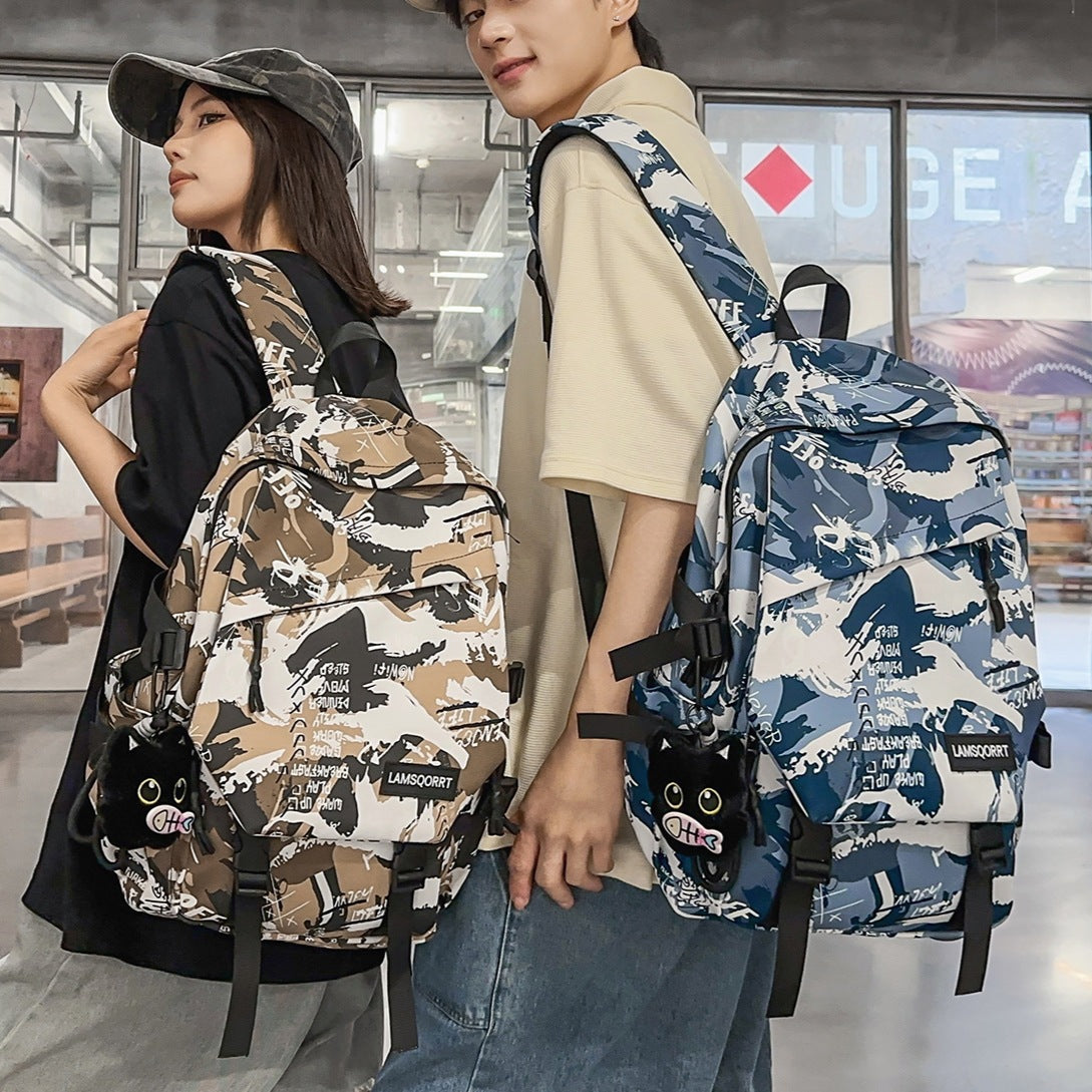 Graffiti Print Casual Backpack LoungeYard — product view 3
