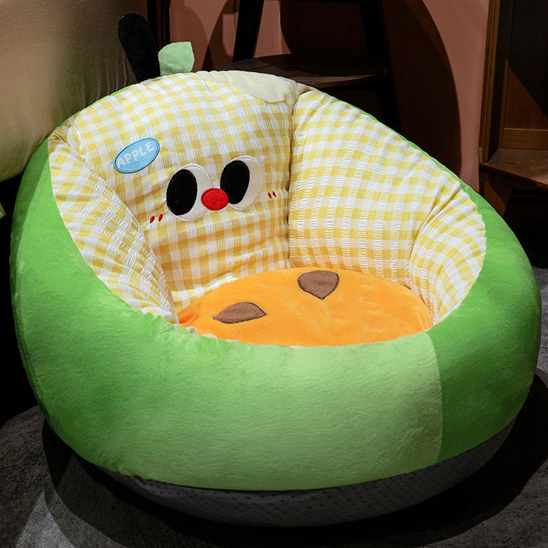 Padded baby seat cushion with ergonomic head and back support in apple design — product view 7