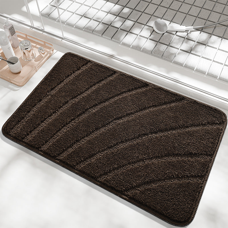 Plush Wave Pattern Bath Mat Bowlift — product view 3
