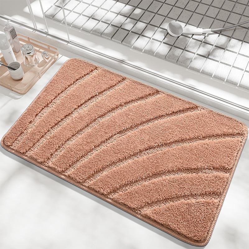 Plush Wave Pattern Bath Mat Bowlift — product view 5