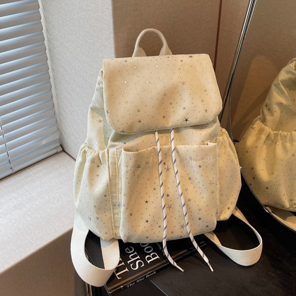 Star-Patterned Casual Drawstring Backpack LoungeYard — product view 1