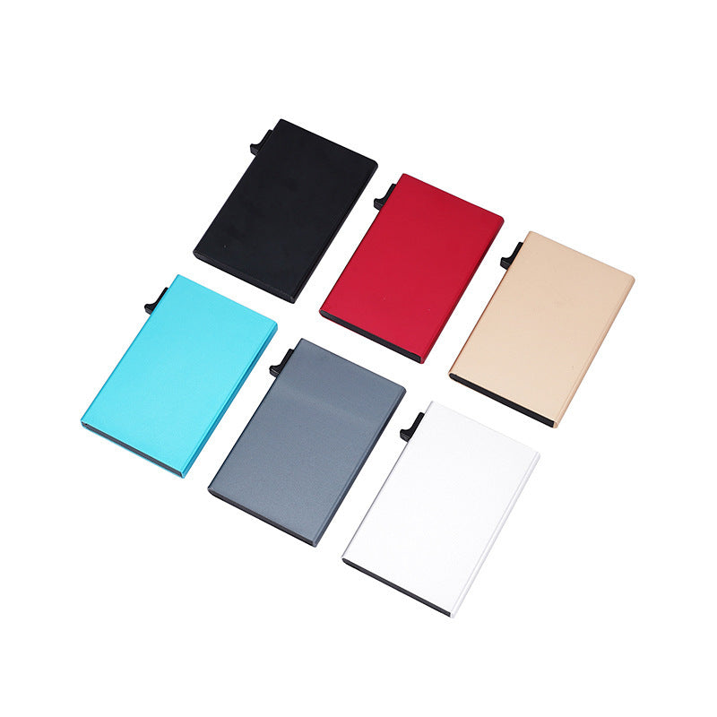 Slim RFID Blocking Aluminum Business Card Wallet With Pull Tab LoungeYard — product view 5