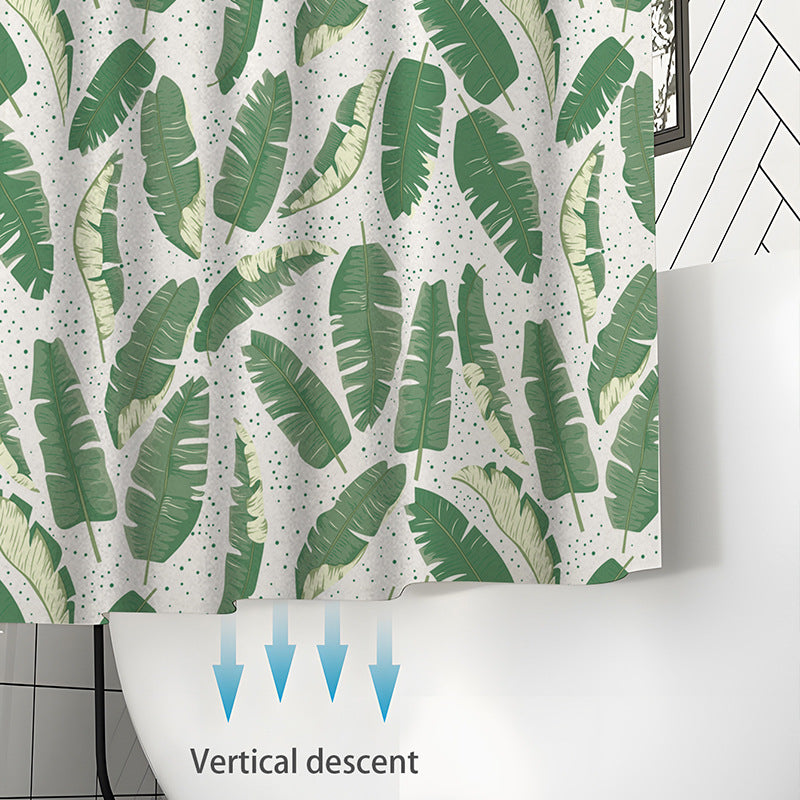 Leaf Print Shower Curtain LoungeYard — product view 2