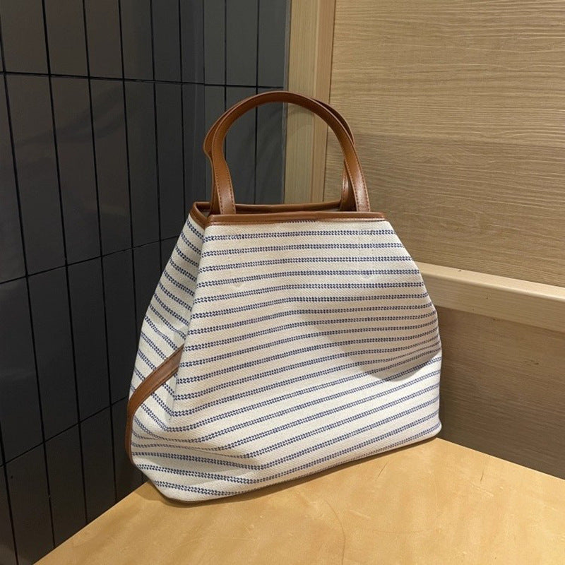 Striped Canvas Tote Bag LoungeYard — product view 3
