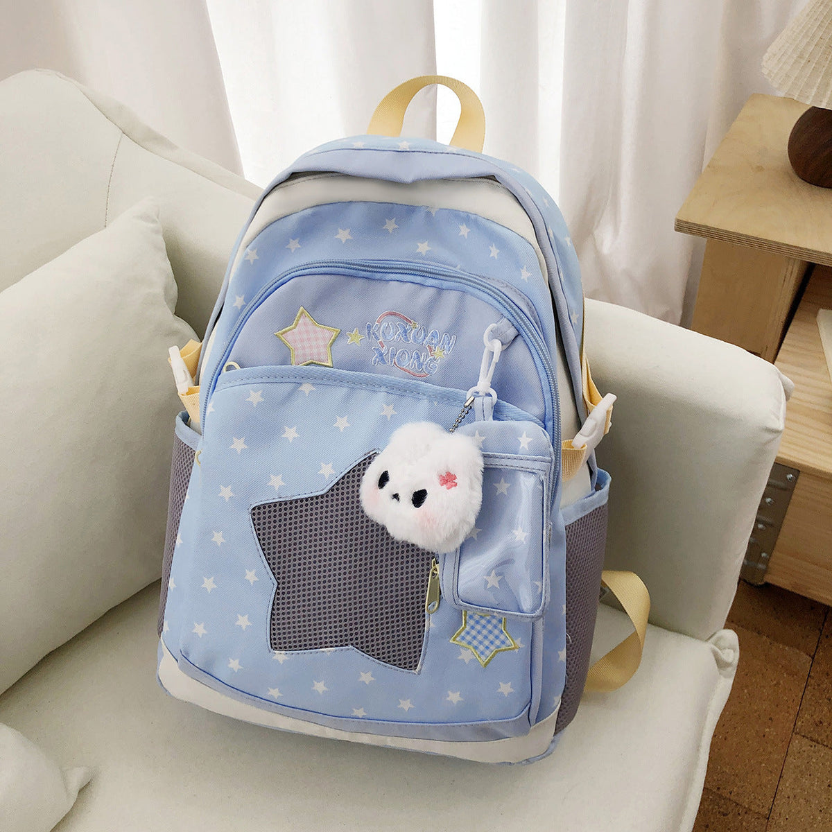 Cute Star-Print Backpack LoungeYard — product view 7