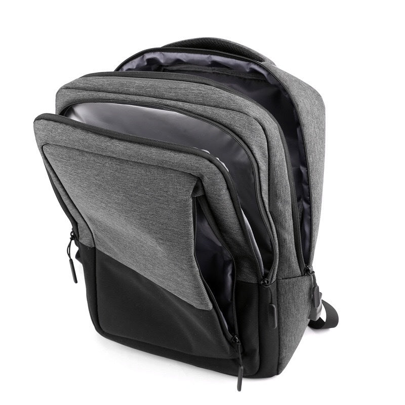 Modern business backpack with USB charging port LoungeYard — product view 4