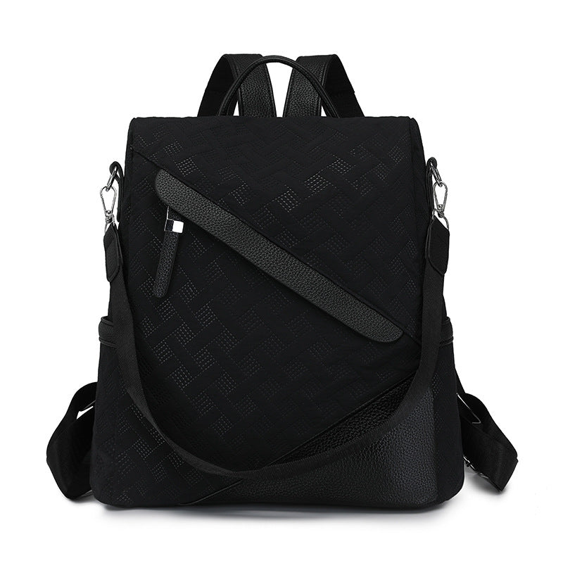 Elegant Textured Leather Backpack LoungeYard — product view 4