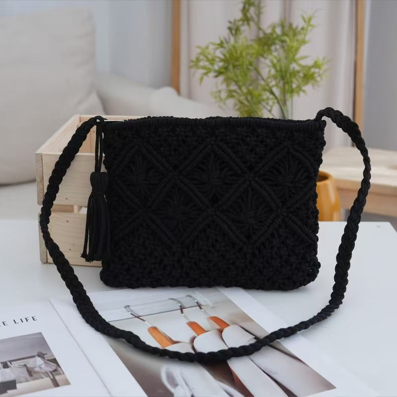 Handmade Macrame Shoulder Bag LoungeYard — product view 7