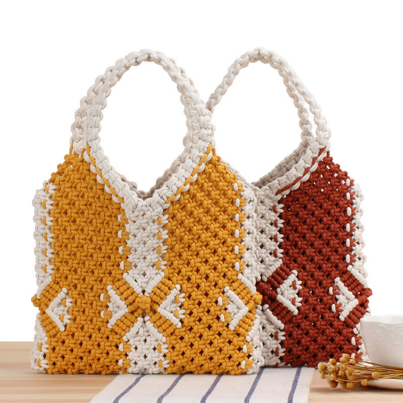 Handmade macrame bag with stylish design LoungeYard — product view 2