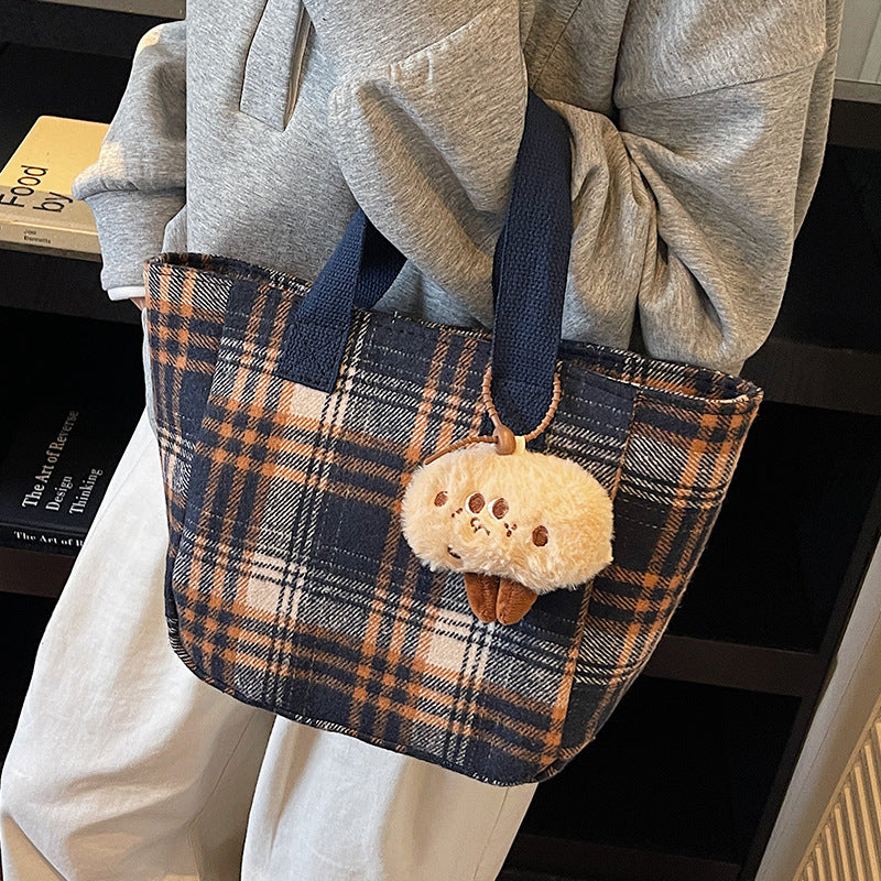 Casual Plaid Shopping Tote — product view 5