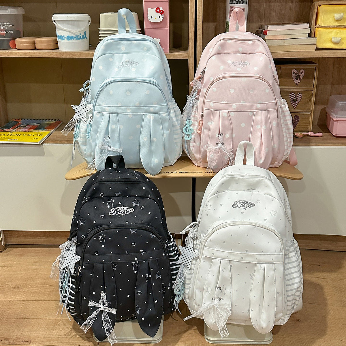 Charming Bunny-Ear Design Backpack LoungeYard — product view 4