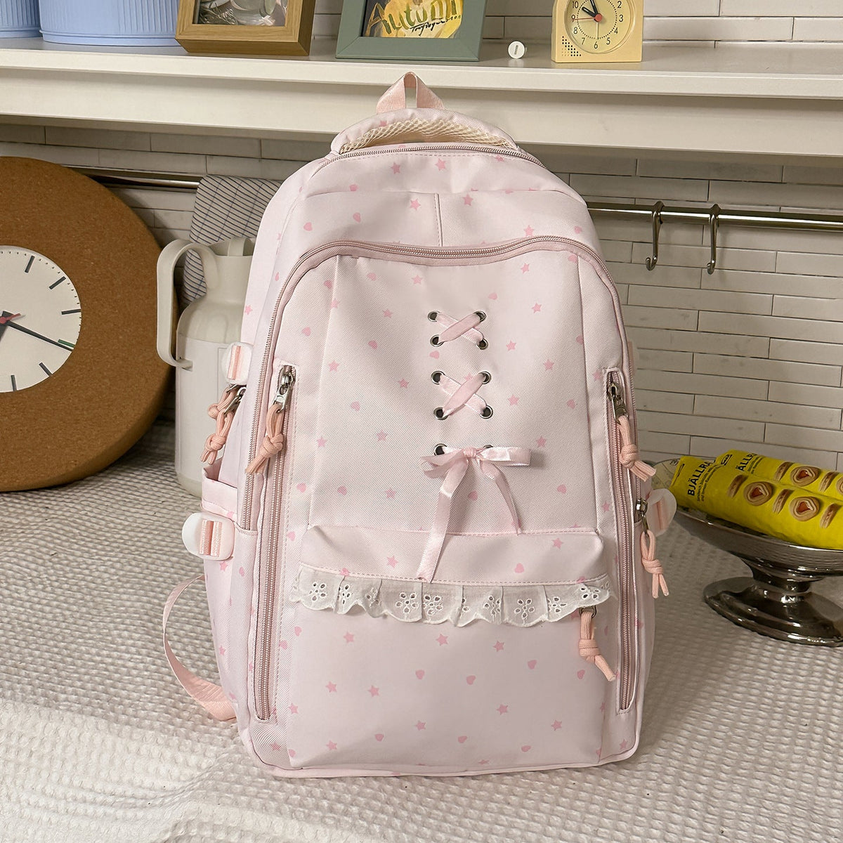 Decorative Star-Patterned Backpack LoungeYard 1791205780 — product view 6