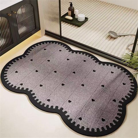Decorative Herringbone Bath Mat — product view 1