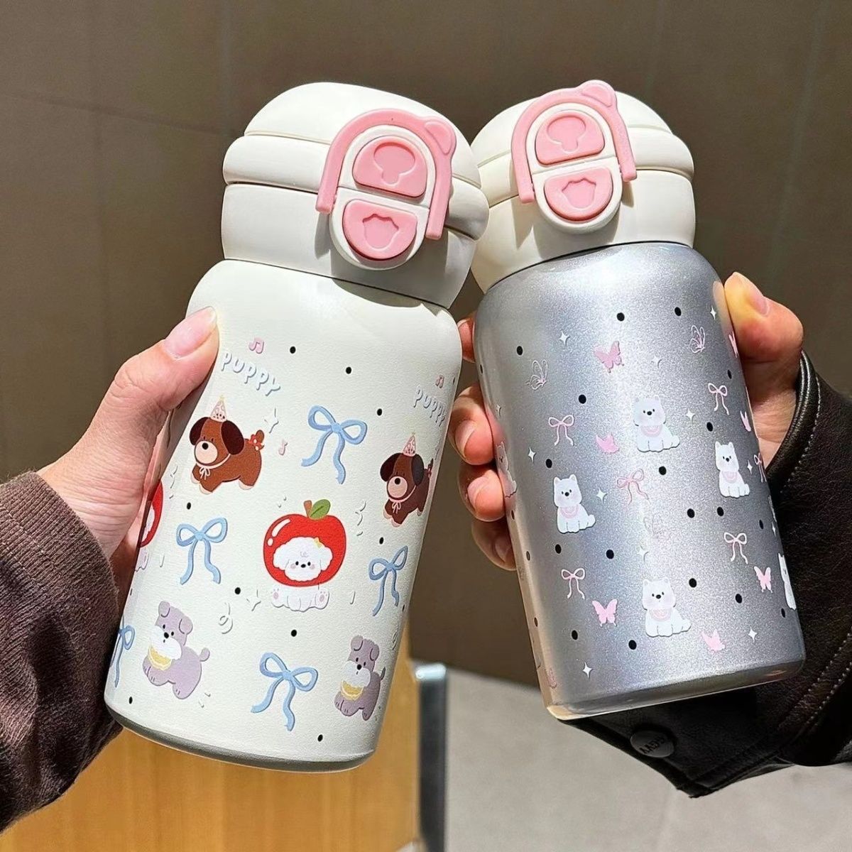 Women's insulated drinking bottle with secure closure and cute animal design LoungeYard — product view 4