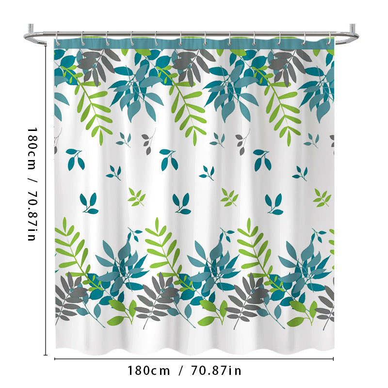 Leaf Motif Shower Curtain LoungeYard — product view 5