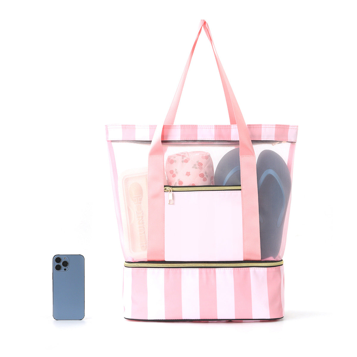 Beach bag with see-through design and large storage LoungeYard — product view 2