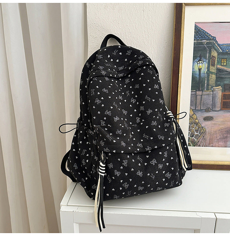 Corduroy Patterned Backpack — product view 3