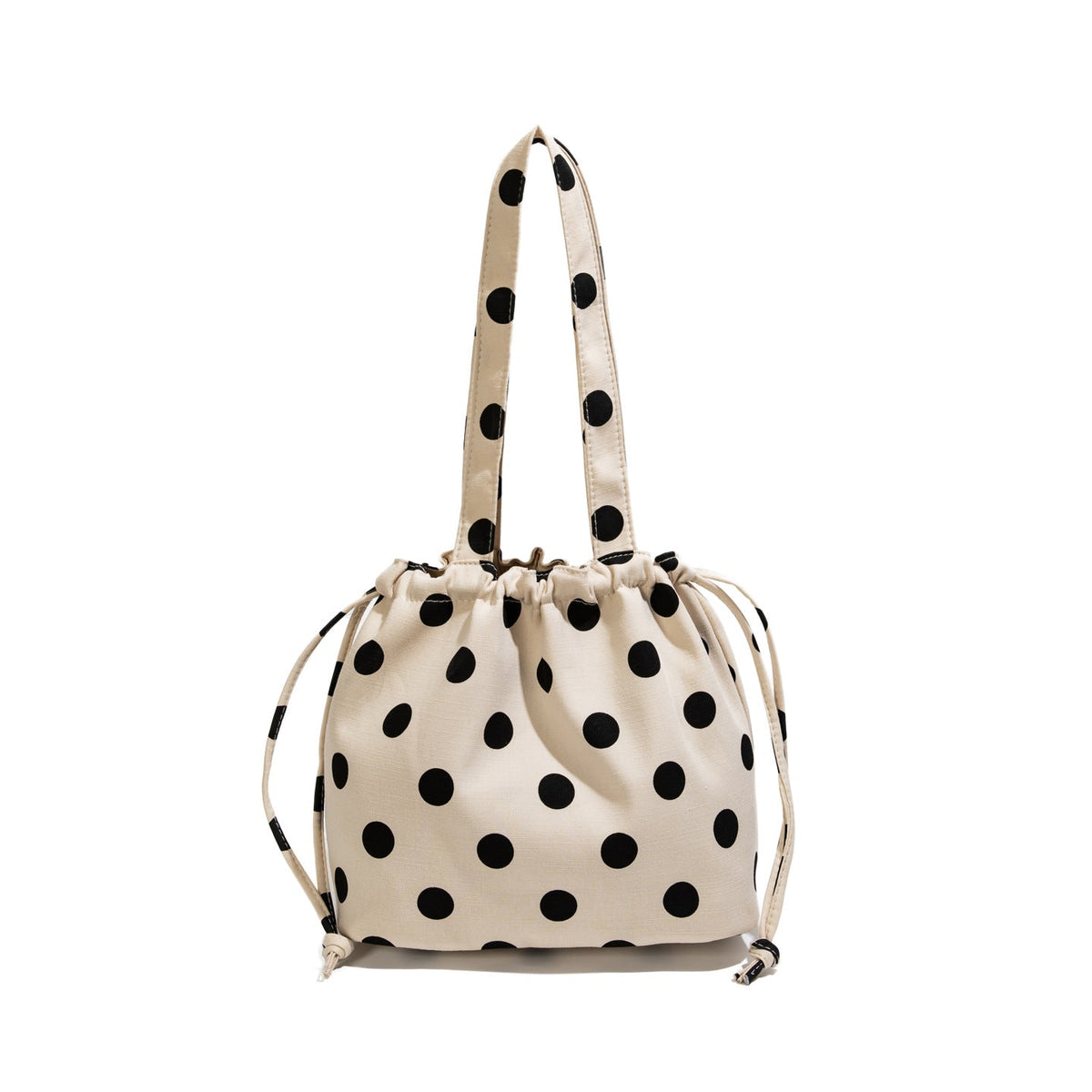 Cute Drawstring Dot Pattern Tote Bag — product view 1