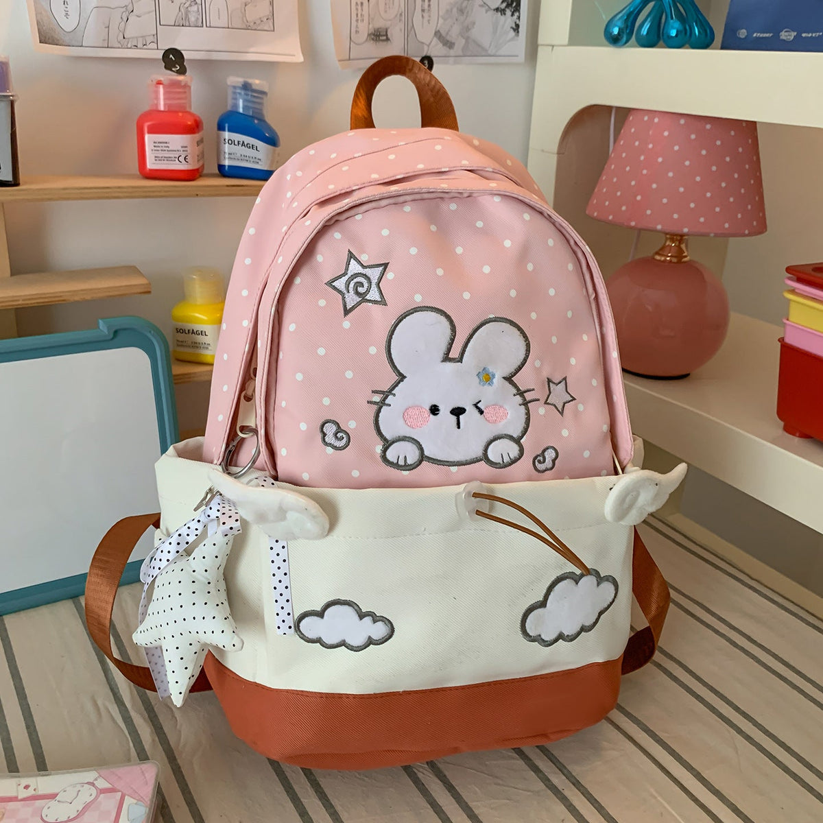 Fun Graphic Bunny-Themed Backpack — product view 2