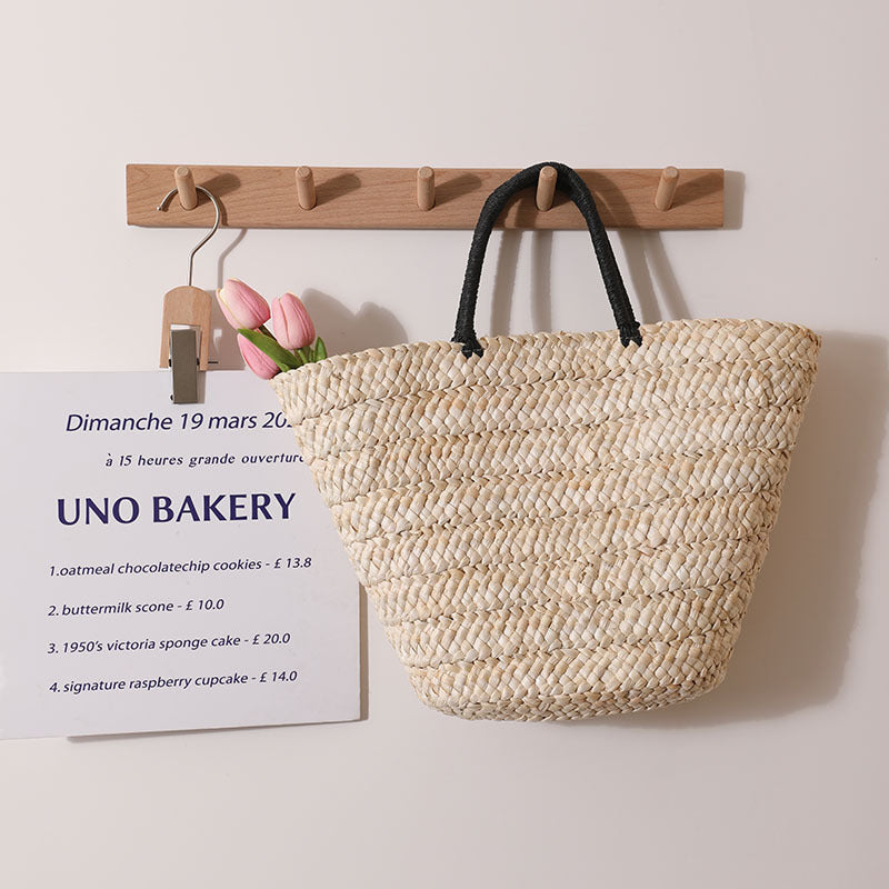 Elegant Basket Bag with Contrast Handles LoungeYard — product view 7