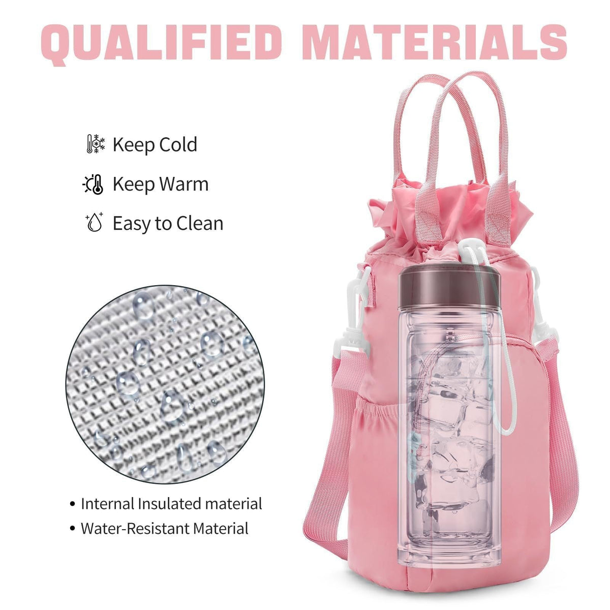 Practical water bottle and essentials tote bag LoungeYard — product view 3