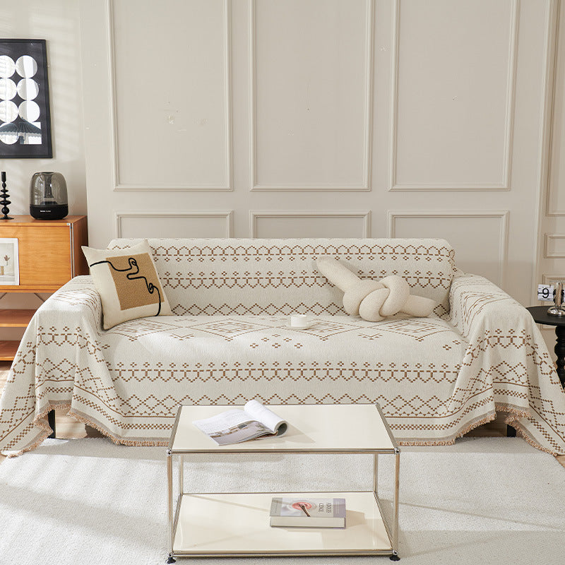 Textured Geometric Pattern Sofa Throw Blanket — product view 3