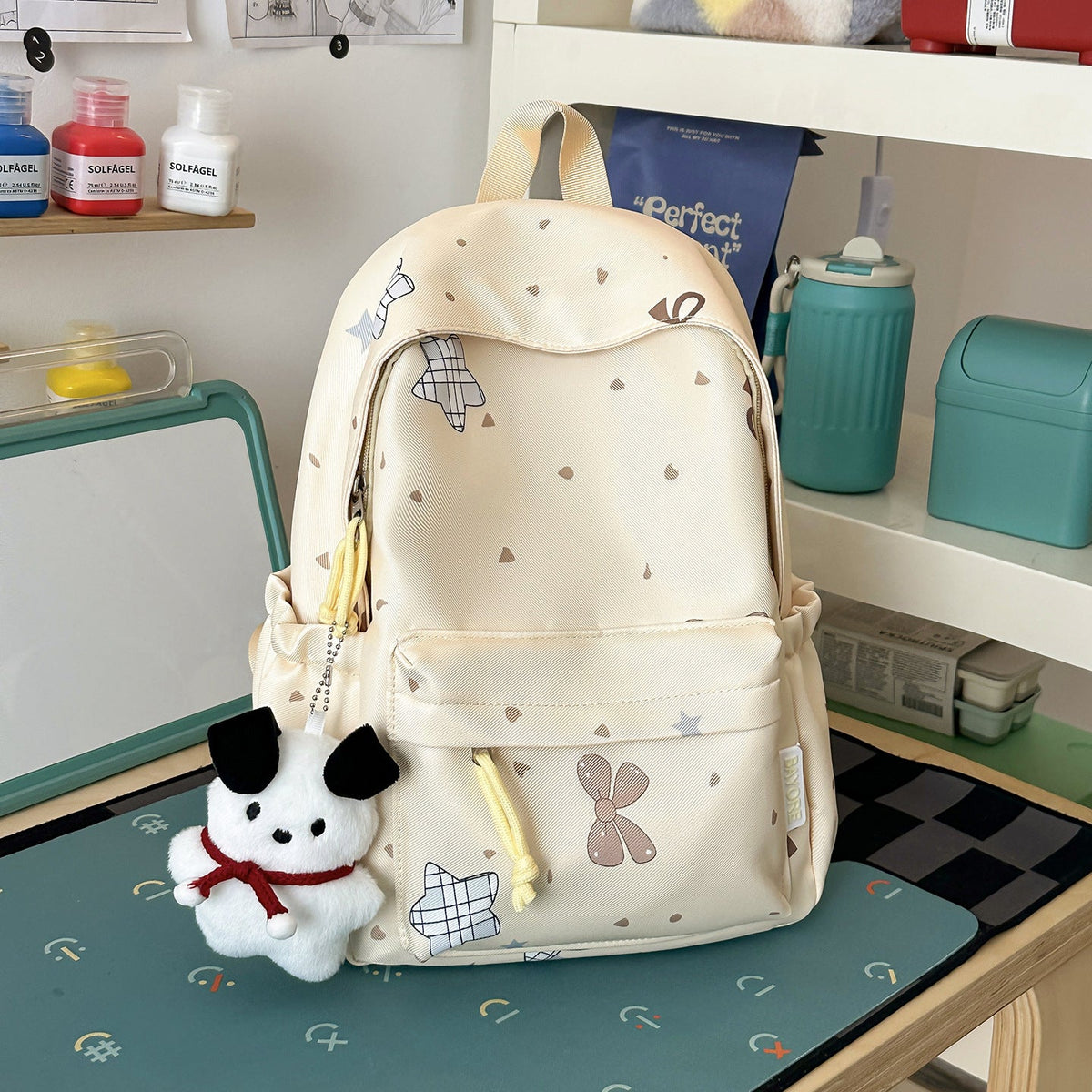Fun-Themed Cartoon Print Backpack LoungeYard — product view 7