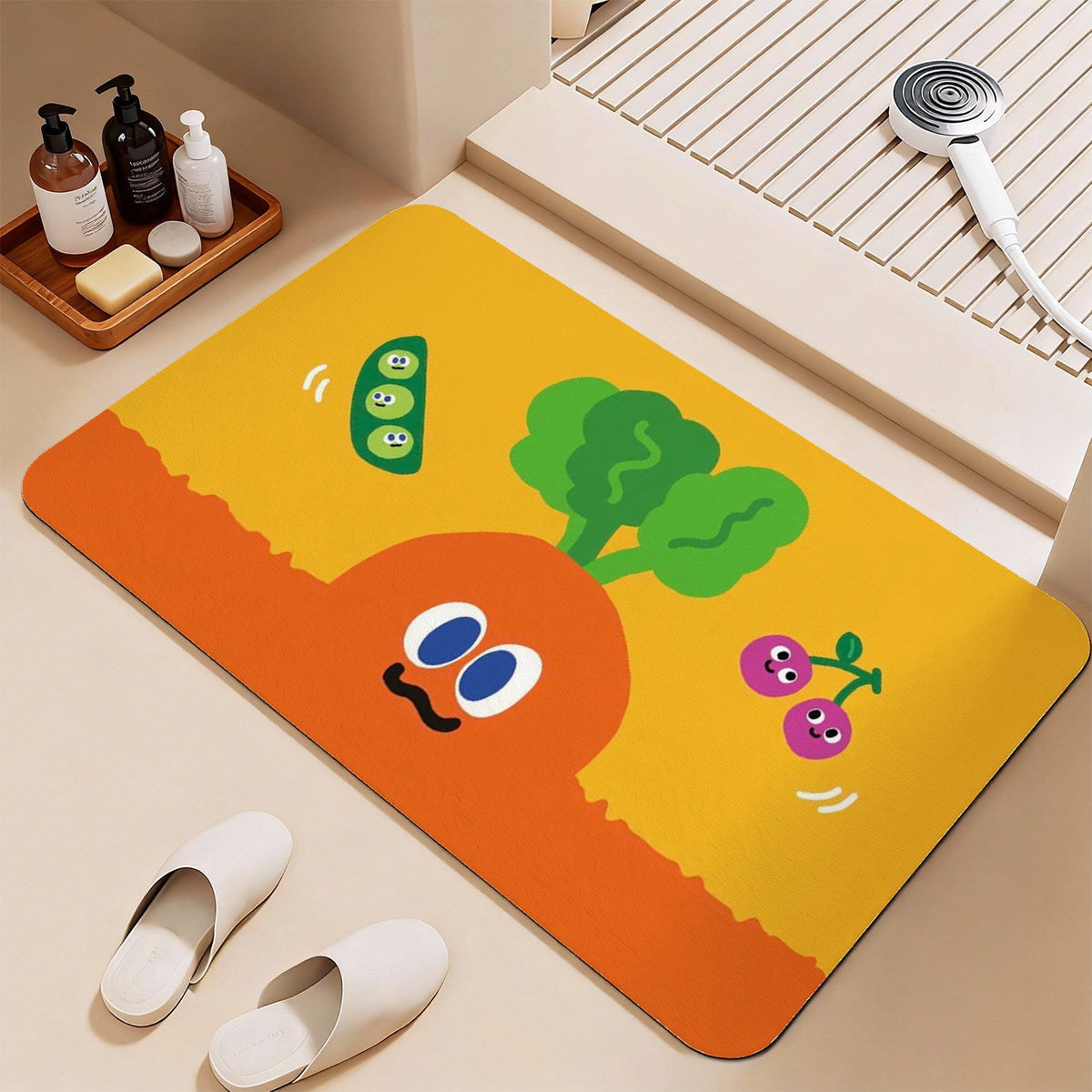 Playful Vegetable-Themed Bath Mat LoungeYard — product view 2