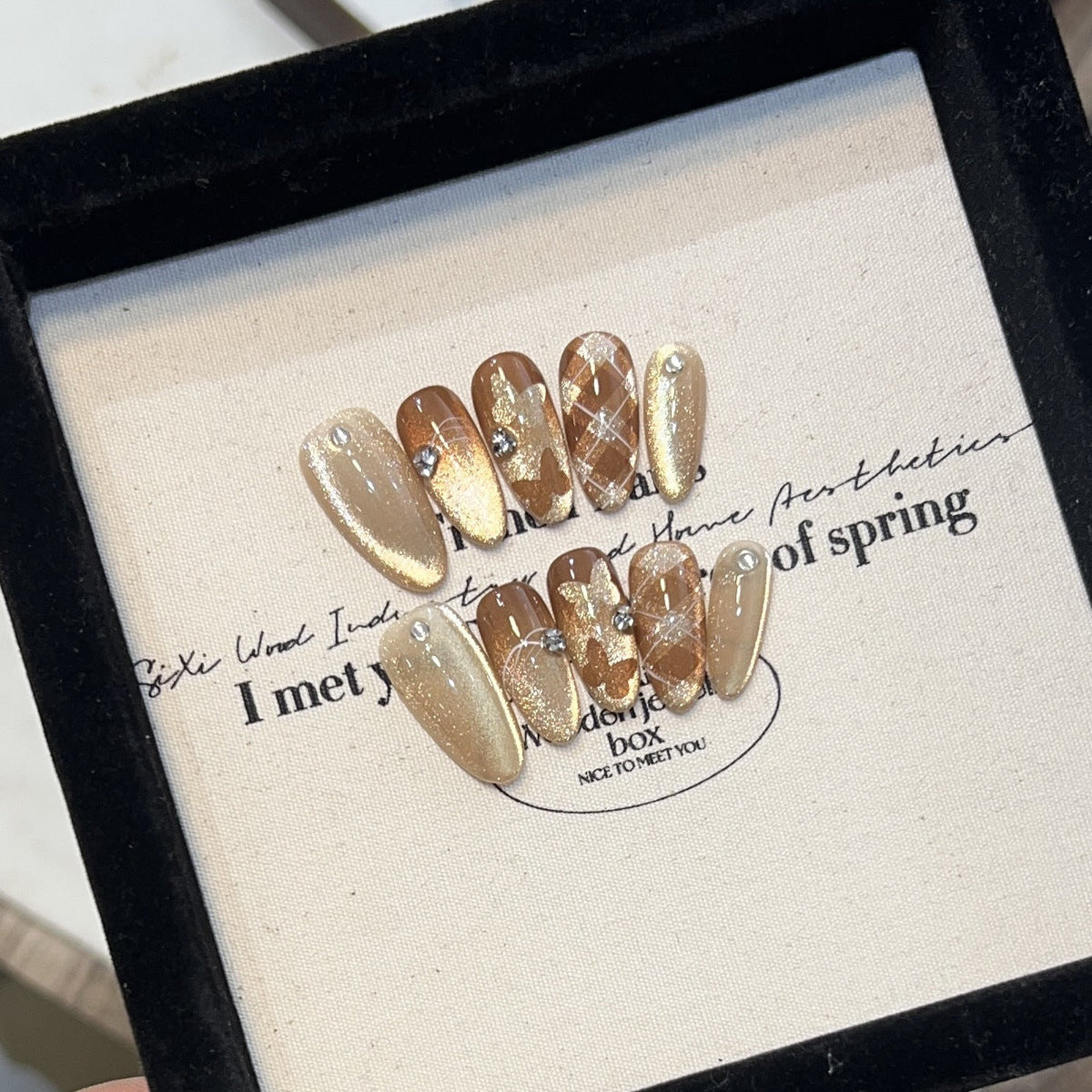 Glamorous Rhinestone-Accented Press-On Nail Set — product view 5