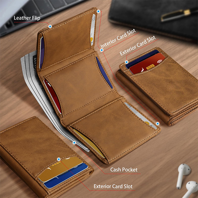 Stylish Slim Leather Cardholder LoungeYard — product view 2