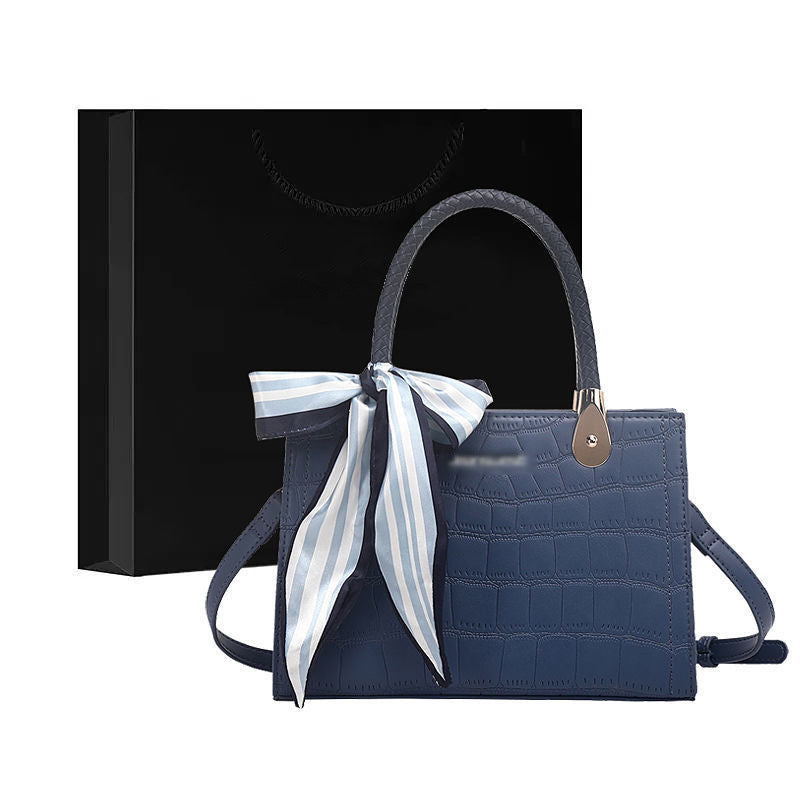 Structured Crocodile-Embossed Handbag LoungeYard — product view 3