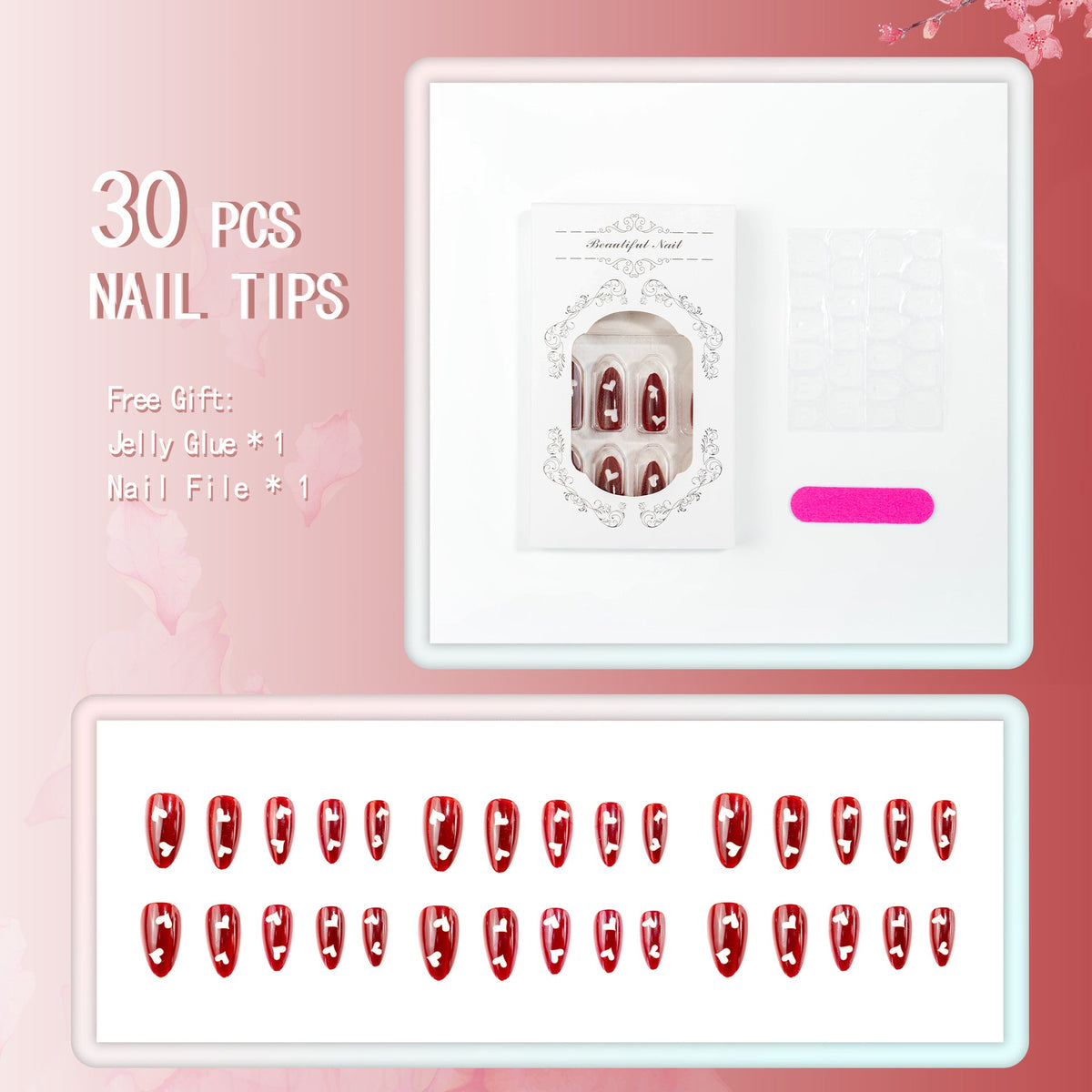 Artistic Heart Accent Press-On Nails — product view 4