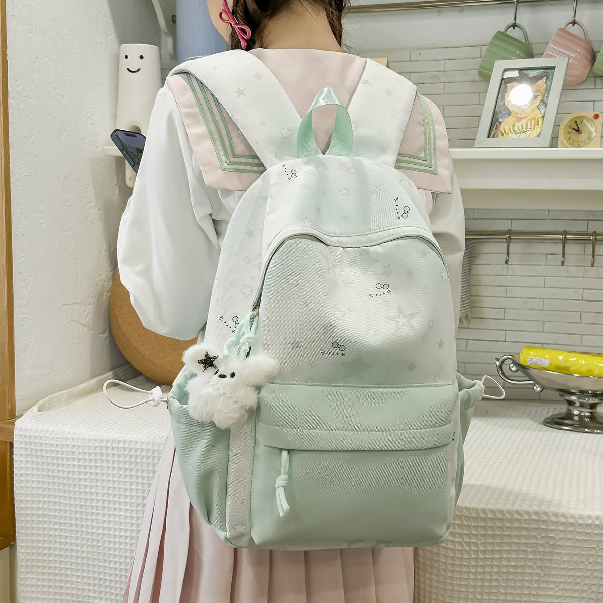 Cute Character-Print Backpack LoungeYard — product view 3