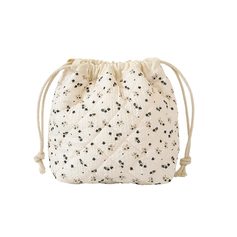 Quilted Floral Drawstring Bag LoungeYard — product view 3