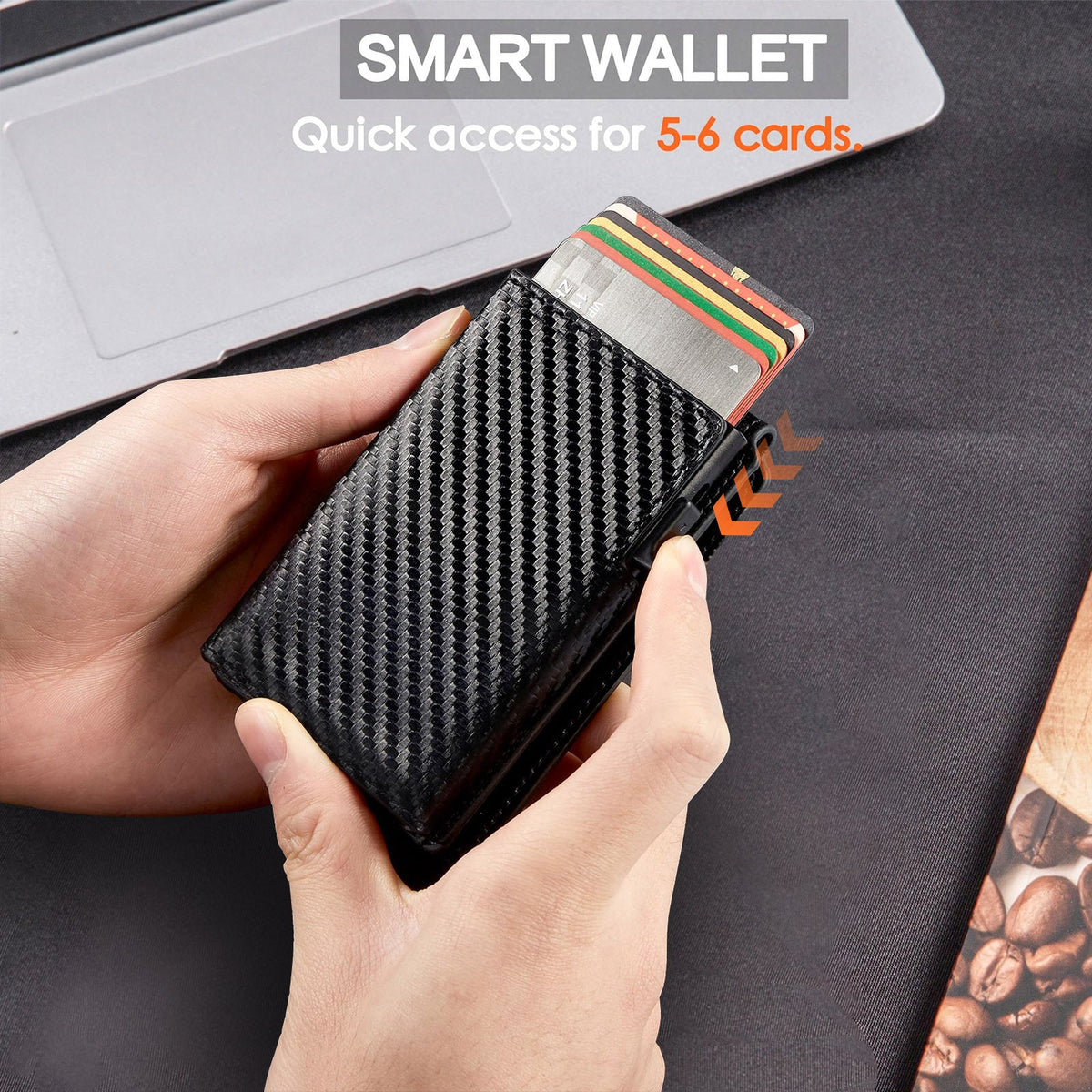 RFID Blocking Carbon Fiber Wallet LoungeYard — product view 3
