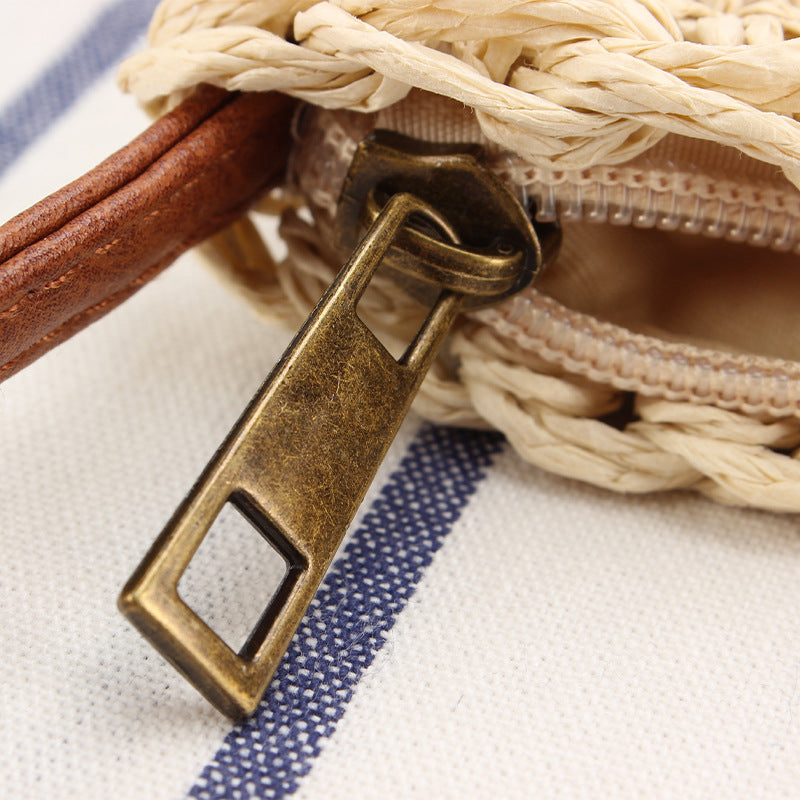 Braided shoulder bag with leather accents LoungeYard — product view 3