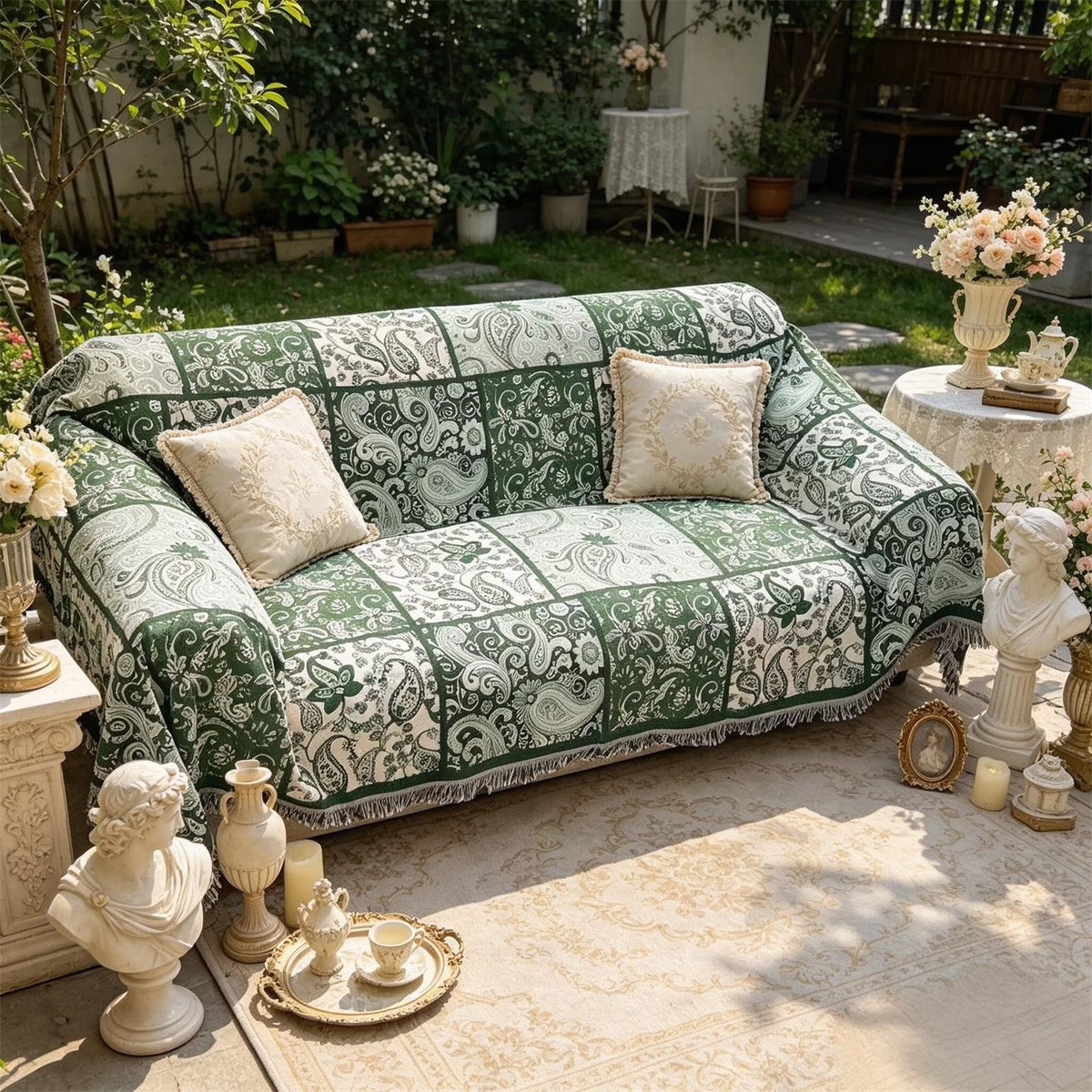 Elegant Patchwork Sofa Throw Blanket — product view 4
