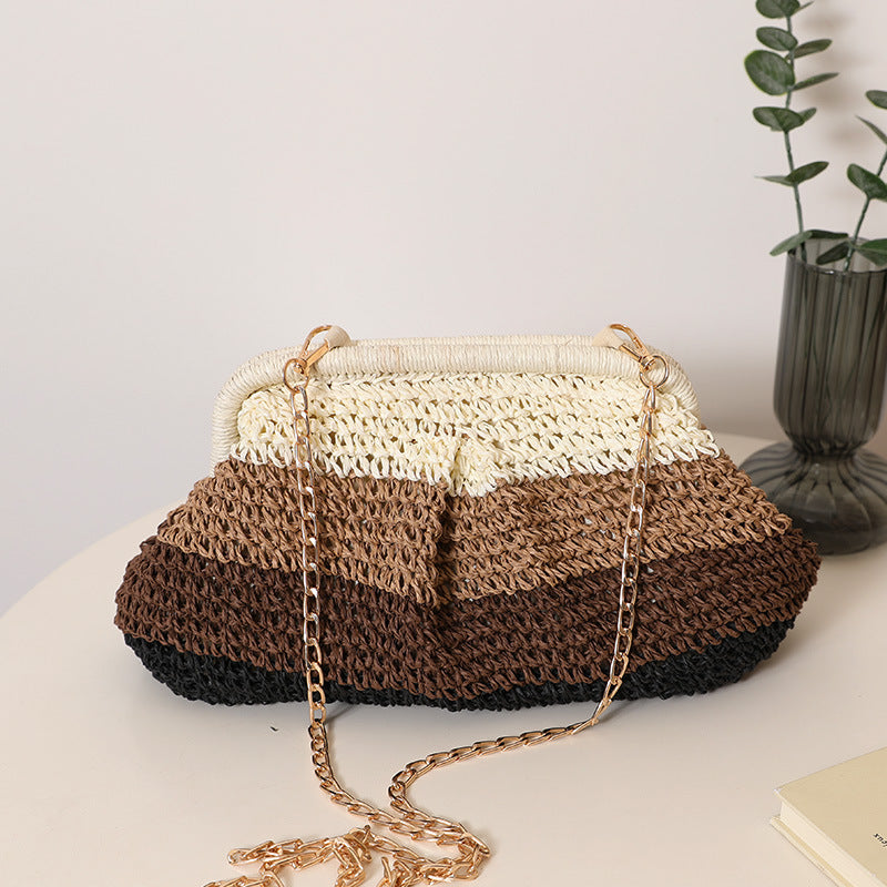 Handmade basket bag with trendy gradient LoungeYard — product view 2
