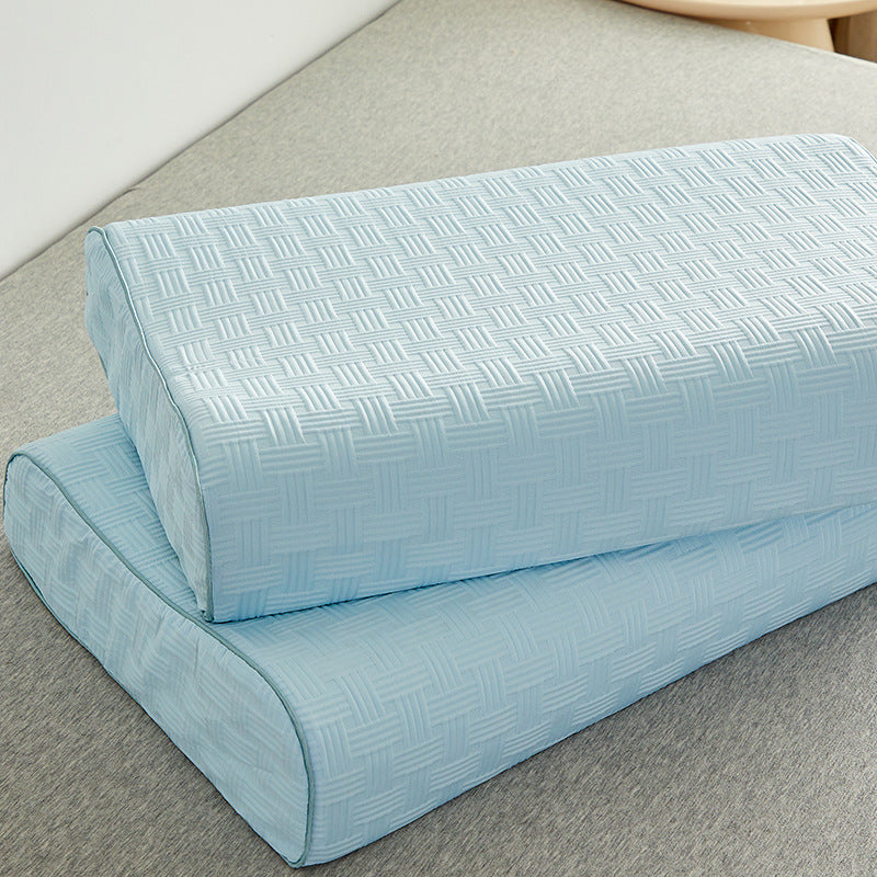 Orthopedic neck support pillow with ergonomic shape and ventilated cover LoungeYard — product view 5