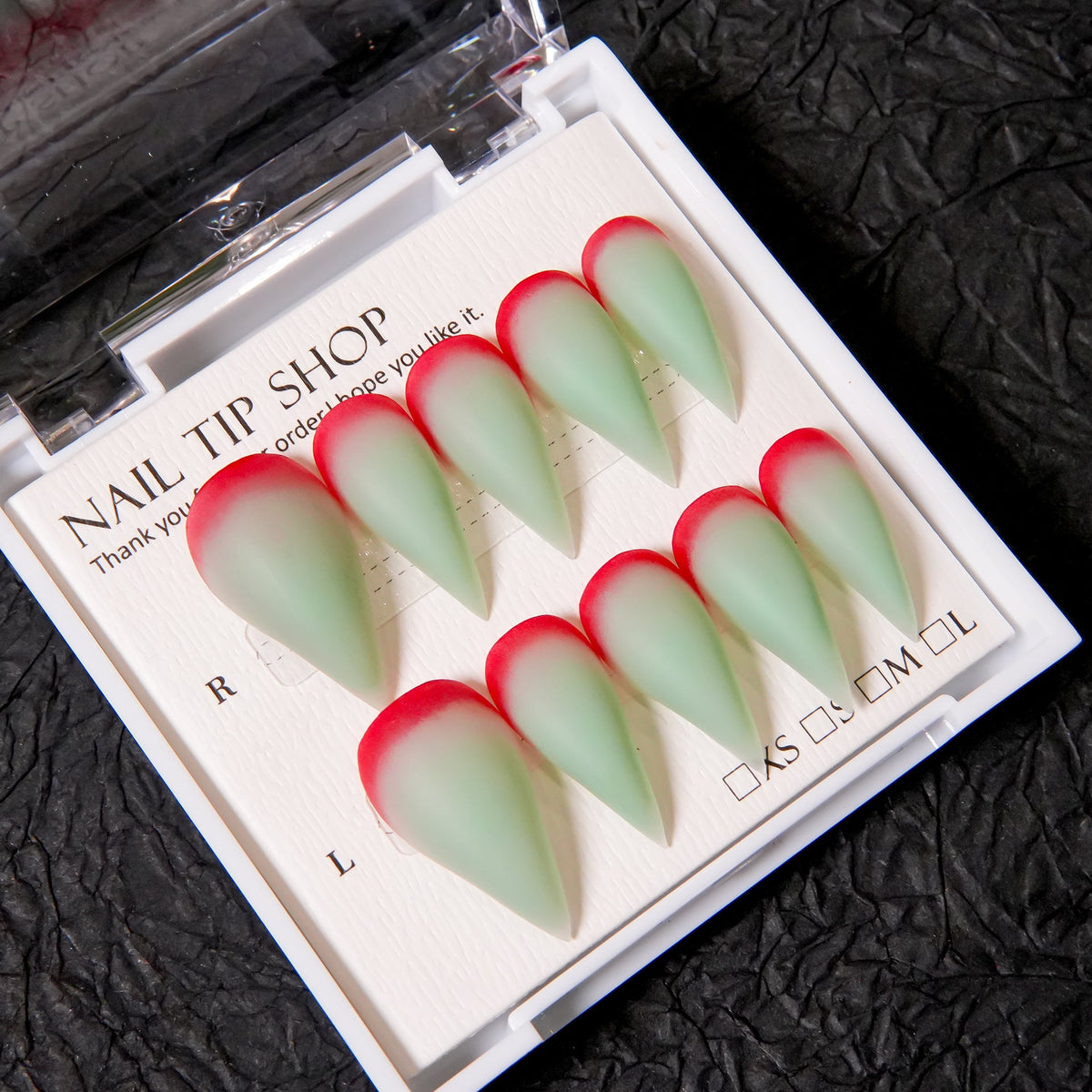 Stiletto Press-On Nail Set with Ombre Tip Design — product view 1