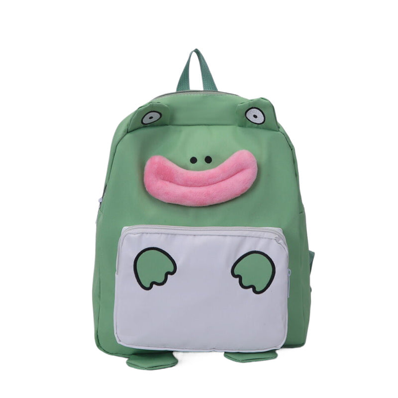Kids Plush Frog Backpack LoungeYard — product view 1