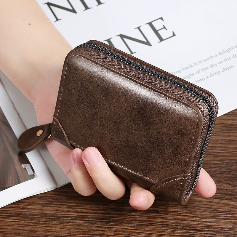 Premium Leather Zippered Wallet LoungeYard — product view 2