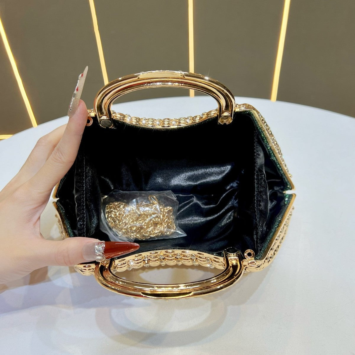 Rhinestone-Embellished Evening Handbag — product view 3
