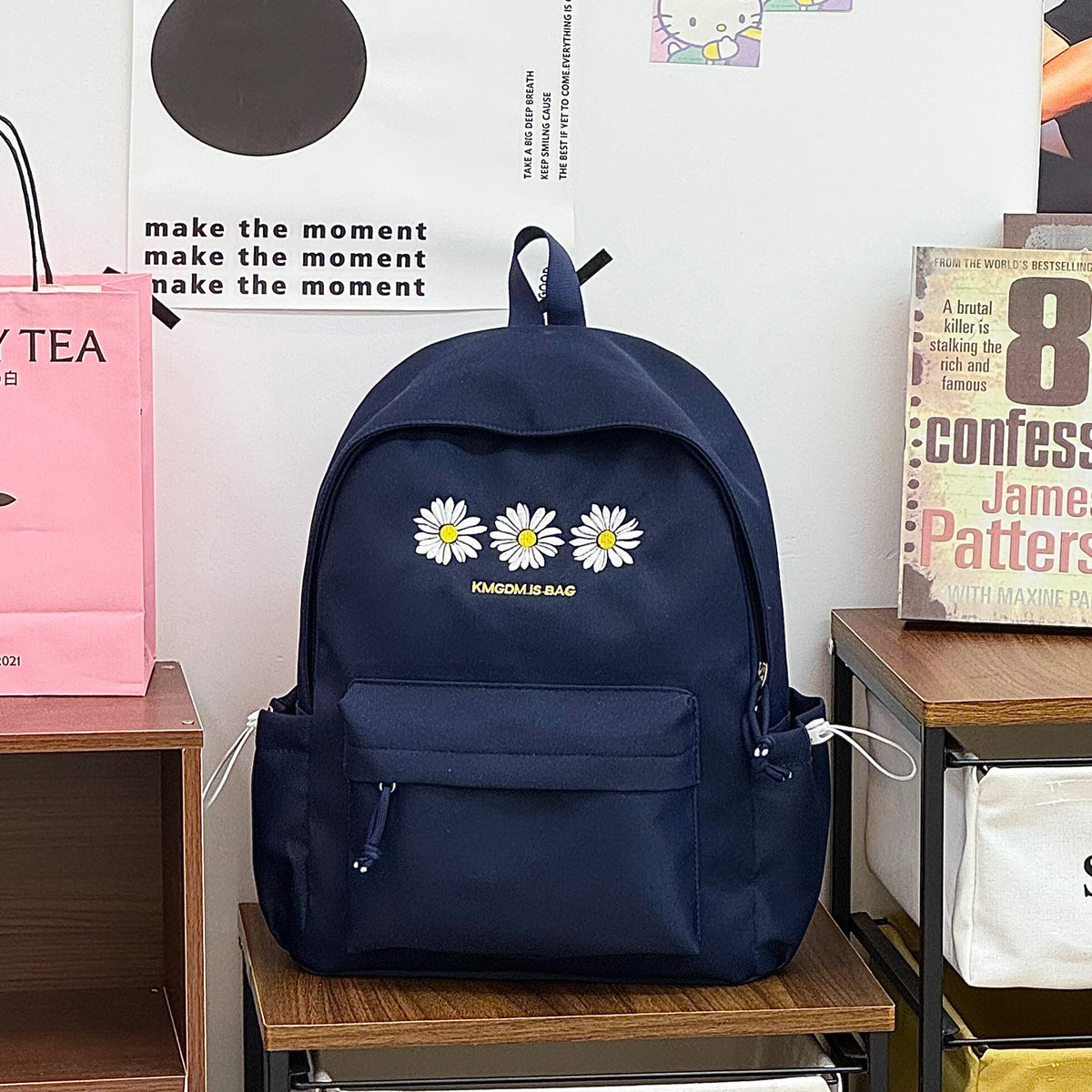 Embroidered Floral Backpack LoungeYard — product view 6