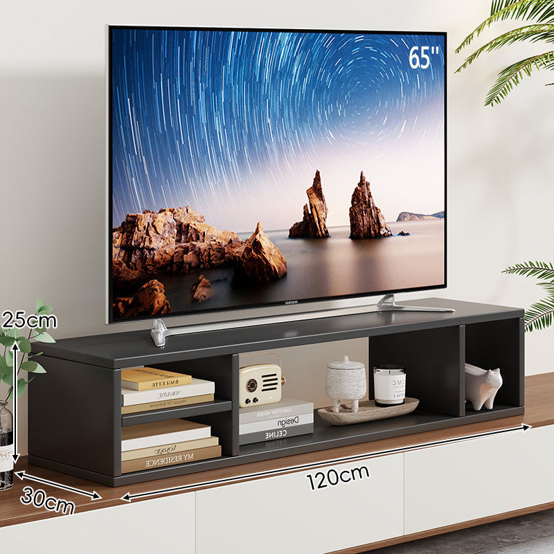 Low-Profile TV Stand Riser with Dual Open Storage Compartments — product view 3
