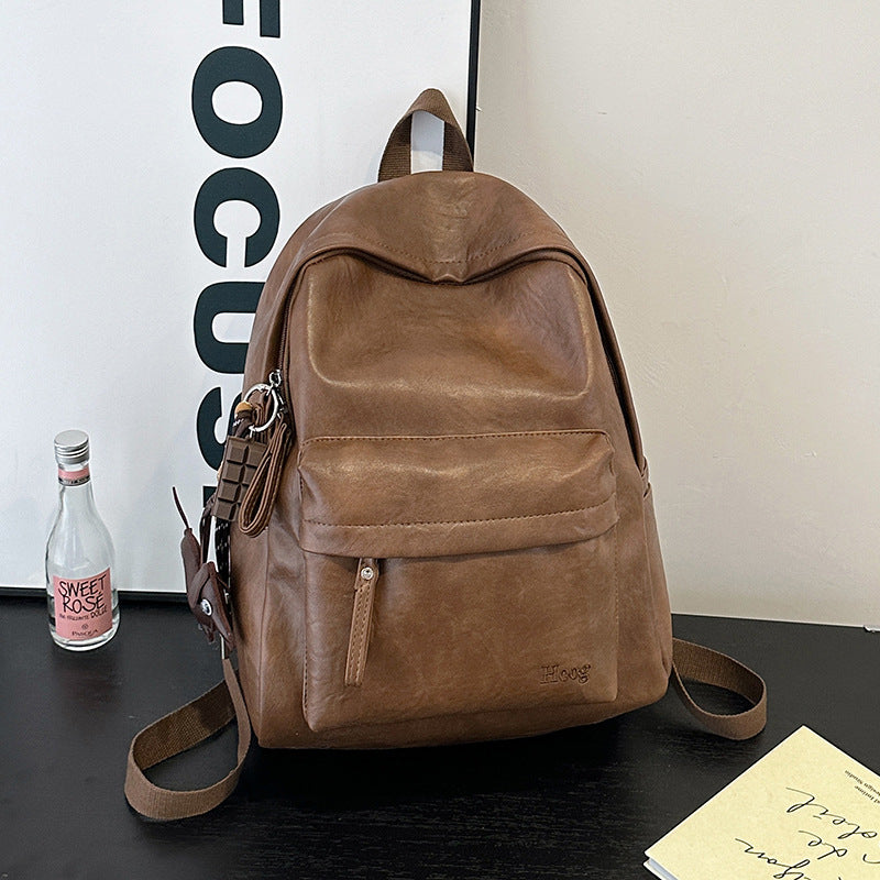 Elegant Casual Leather Backpack — product view 4