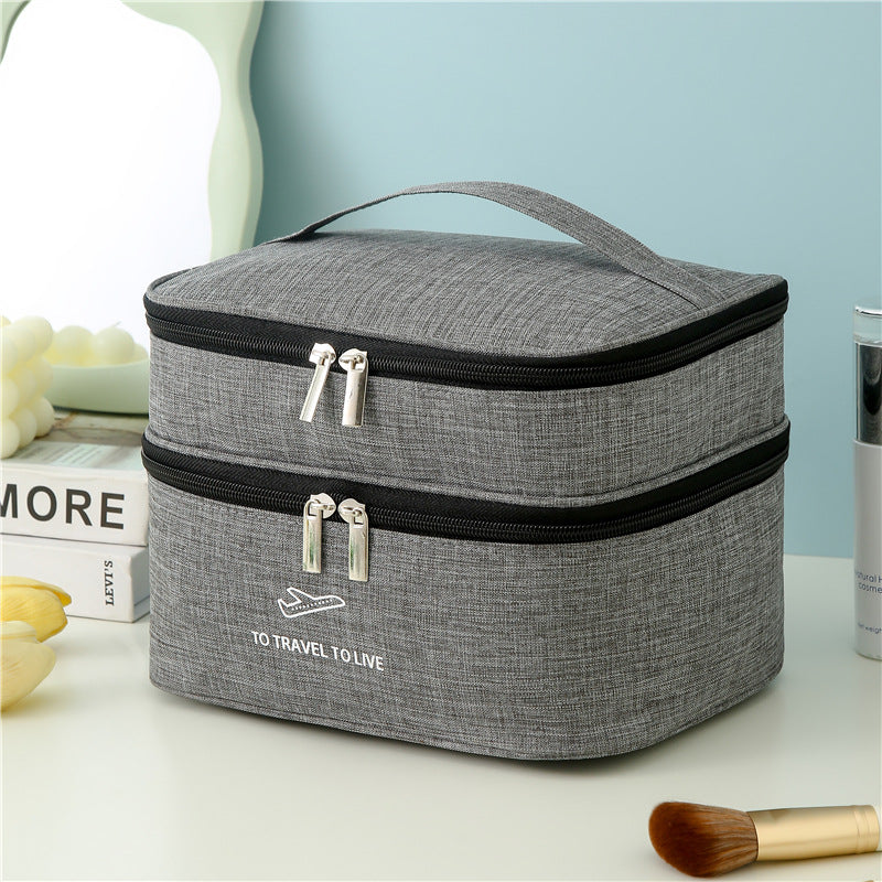 Dual-Layer Travel Cosmetic Organizer LoungeYard — product view 5