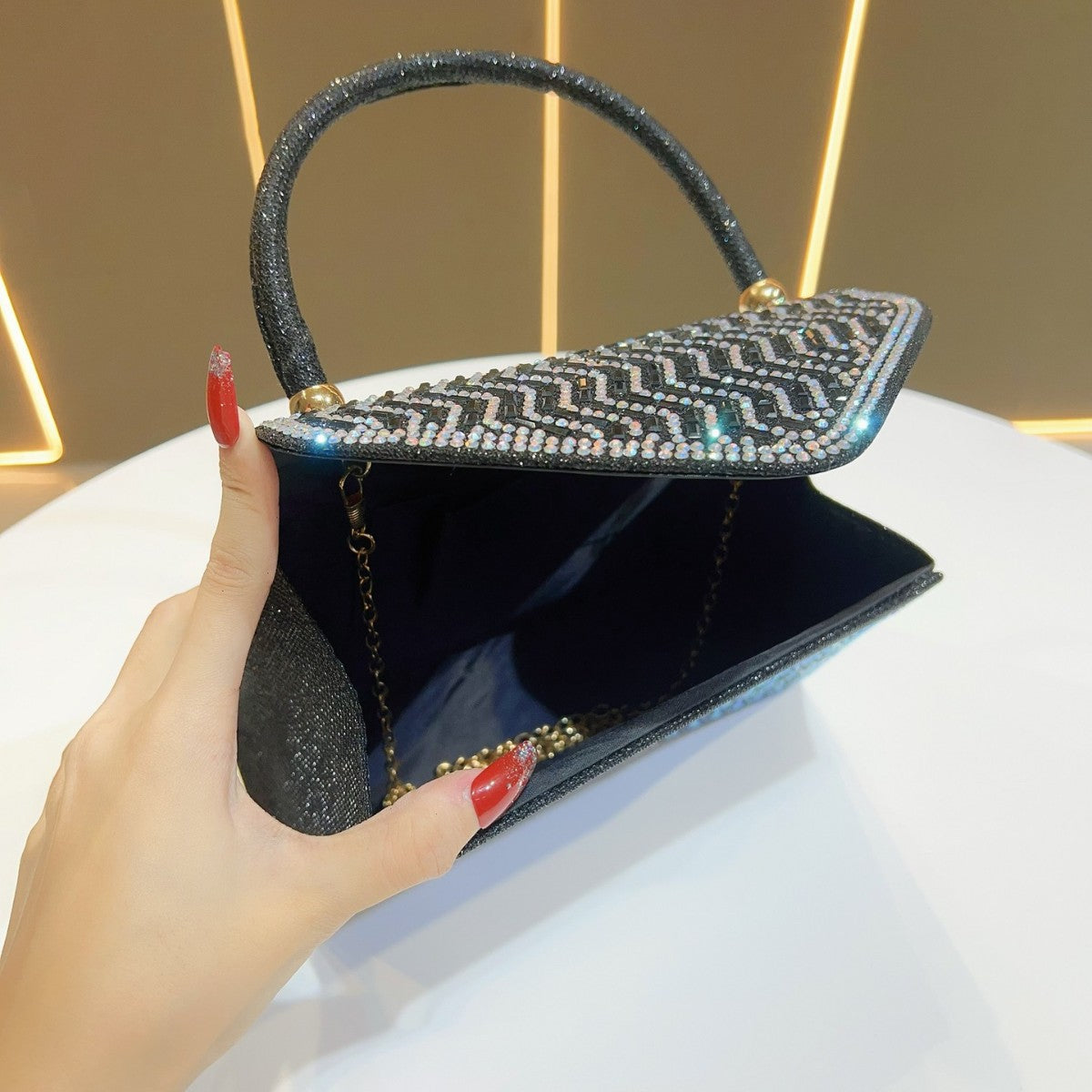 Rhinestone-Embellished Evening Handbag — product view 3