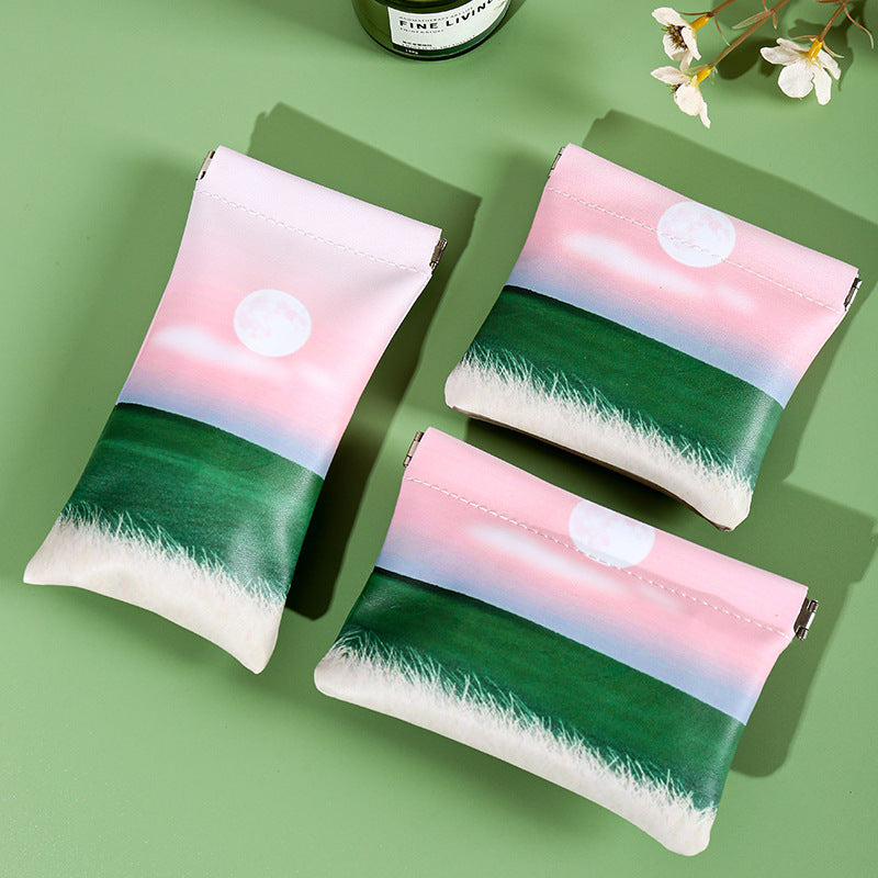 Artistic Landscape-Themed Zippered Coin Pouch — product view 6