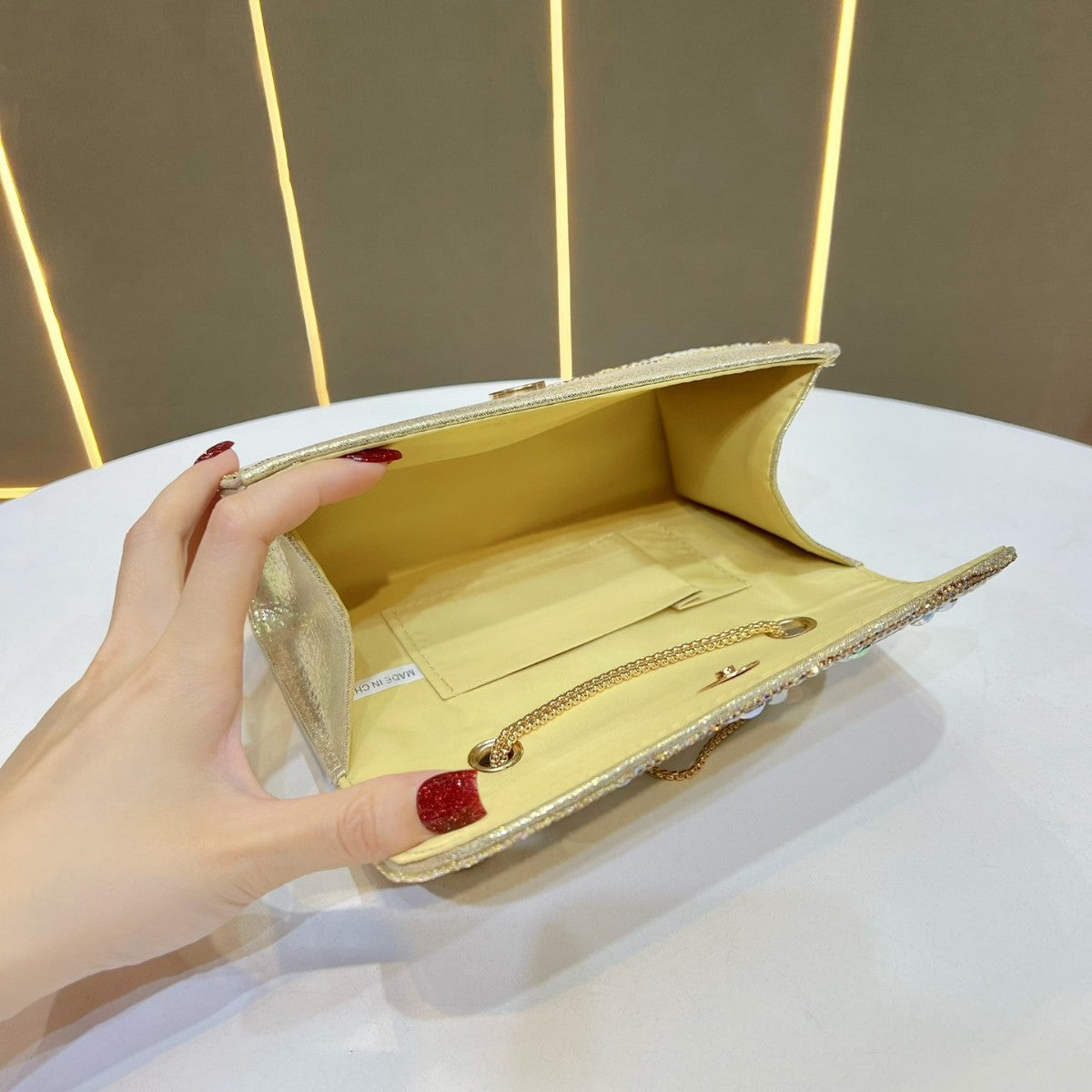 Elegant Crystal-Embellished Evening Clutch — product view 3